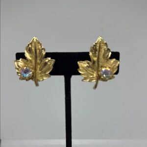 Vintage Gold Leaf Earrings